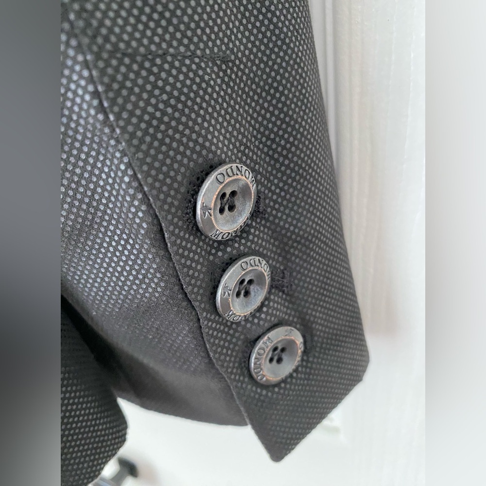 Mondo Menswear Blazer Jacket Black Zipper Leather Accent New size X-Large - Picture 8 of 15